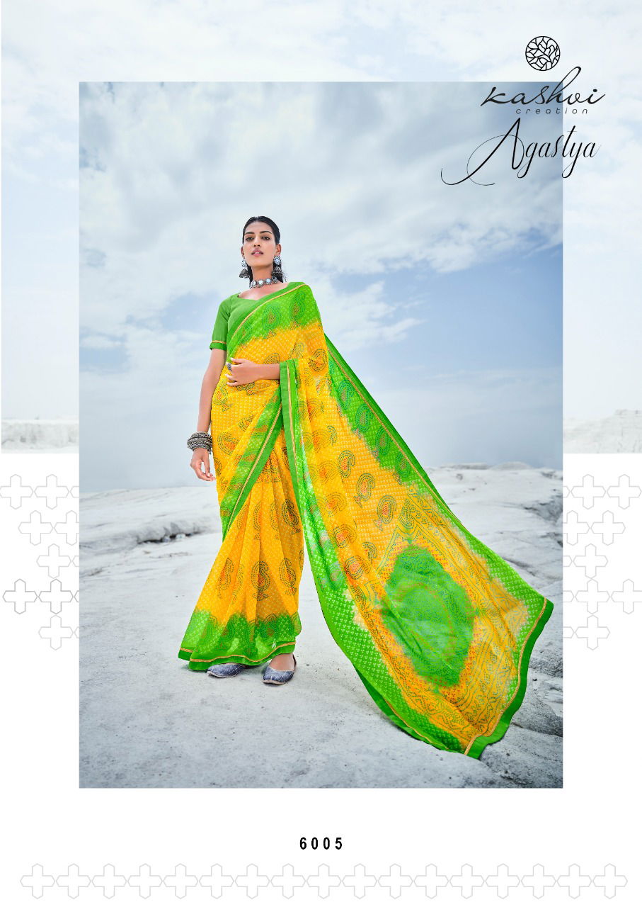  Kashvi Agastya Silk Latest Designer Casual Wear Georgette With Fancy Less Printed Saree Collection